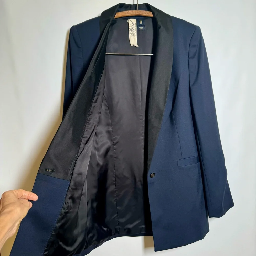 Bɪʀᴅ ʙʏ Jᴜɪᴄʏ Cᴏᴜᴛᴜʀᴇ Wᴏᴍᴇɴs Eʟᴏɴɢᴀᴛᴇᴅ Nᴀᴠʏ Cᴏɴᴛʀᴀsᴛ Lᴀᴘᴇʟ Bʟᴀᴢᴇʀ - Picture 2 of 14